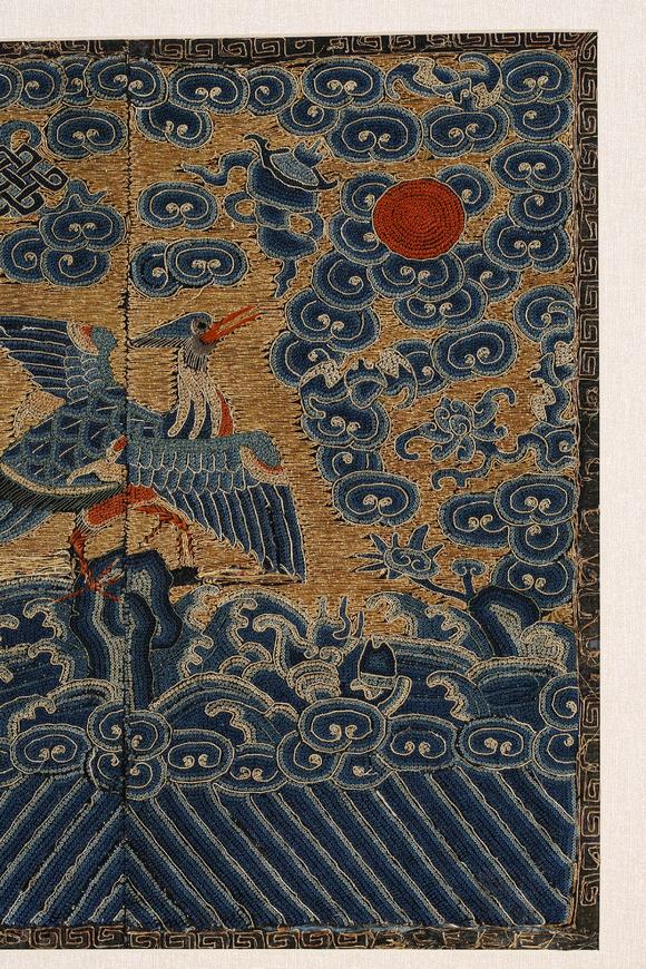 北京君一明十清 盘金绣满打籽七品文官补子