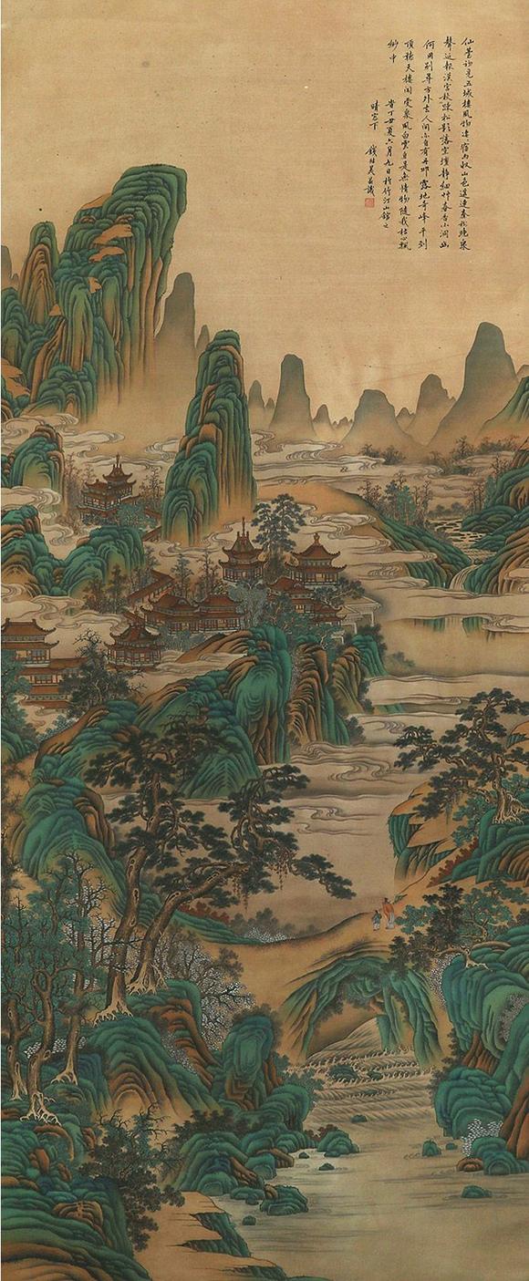 仇英山水立轴