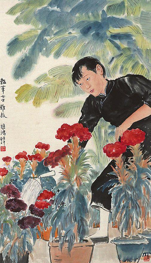 安徽九乐徐悲鸿 人物立轴