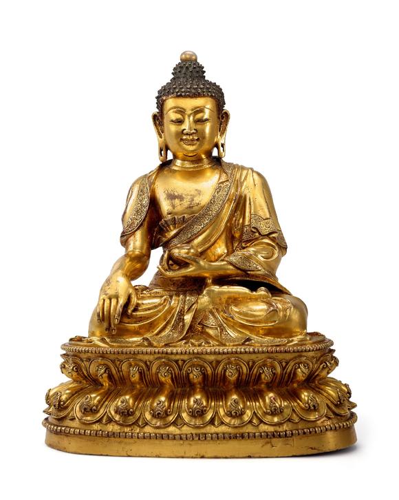 明宣德铜鎏金释迦牟尼佛像