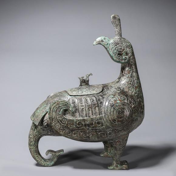 aphoenixbirdbronzezun回首凤鸟青铜尊