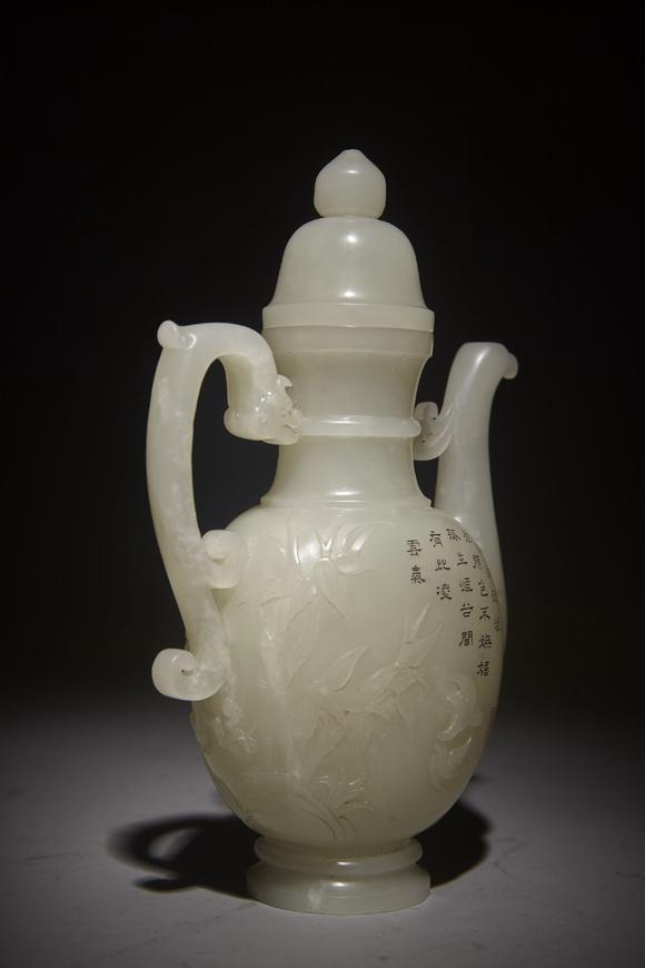 和田白玉龙凤执壶