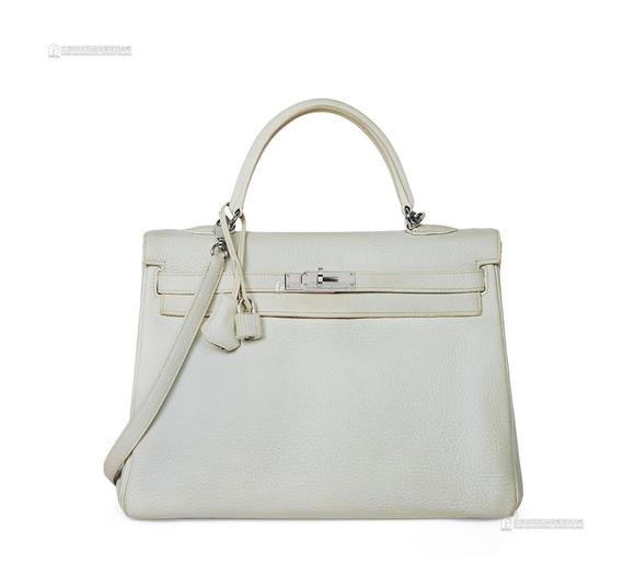 爱马仕2007白色牛皮35公分凯莉包