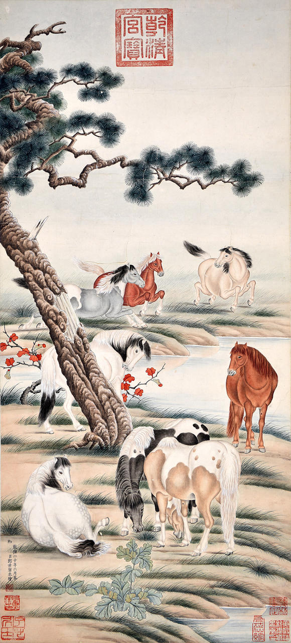 郎世宁 1755年作 八骏图