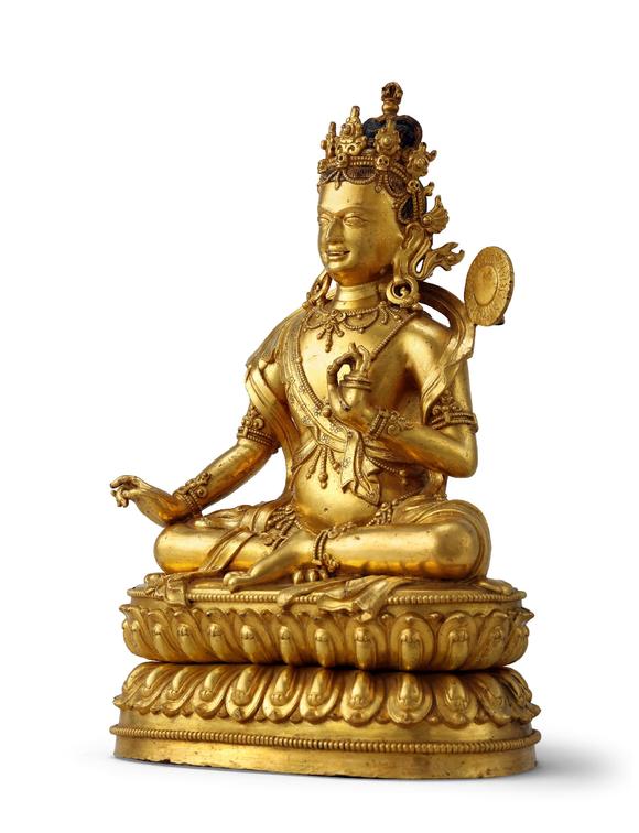 十七世纪扎什伦布寺铜鎏金莲师日光像