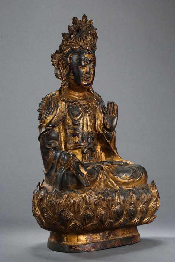 中国明代铜鎏金佛像mingdynastygiltbronzebuddhastatue