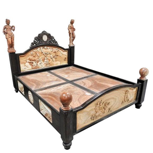 越南王室法国玛瑙床